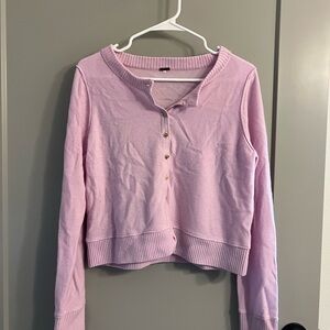 Free People Nocturnal Solid Cardi Hint of Violet